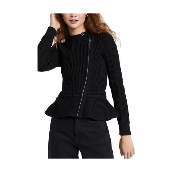 SIMKHAI Sweaters - Simkhai Ribbed Black Andi Cardigan Sweater Size XL